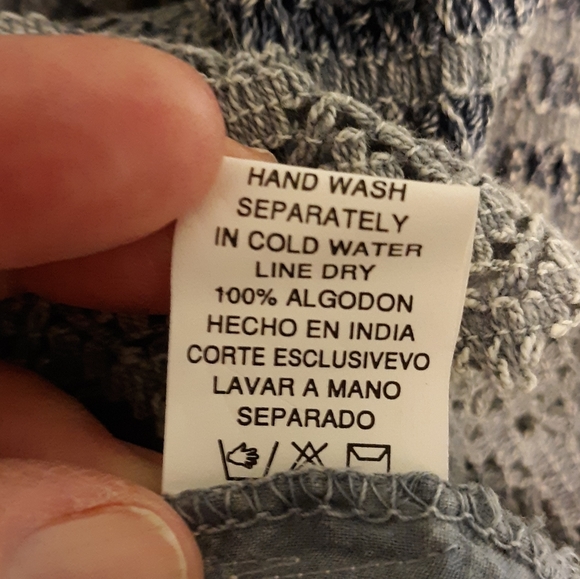 NOELLE DUSTY BLUE BATIK  PEASANT SKIRT, S/M - Picture 6 of 7